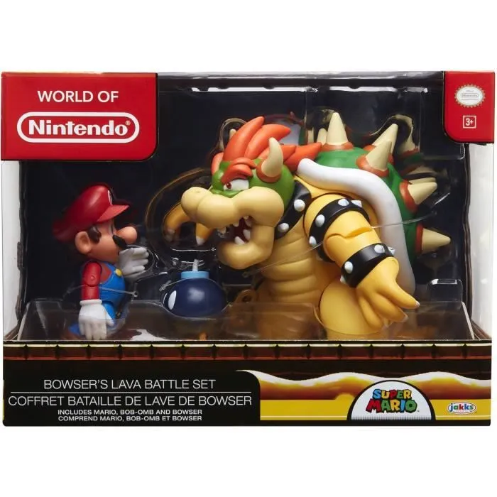 Figurine Mario et Bowser - Coffret diorama JAKKS PACIFIC - Licence Super Mario-0