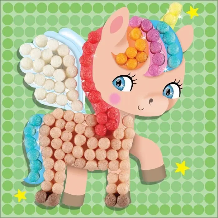 PLAYMAIS Mosaïque licorne - Marque PLAYMAIS - Stimule la créativité et développe l’agilité - 100% biodégradable-1
