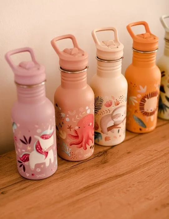 Bouteille en inox - Sassi Junior - Gnawy le paresseux - 500 ml - Multicolore - Isotherme-3