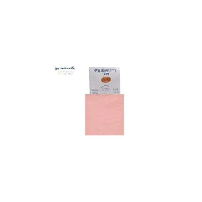 Drap housse 60/120cm rose LES CHATOUNETS-0