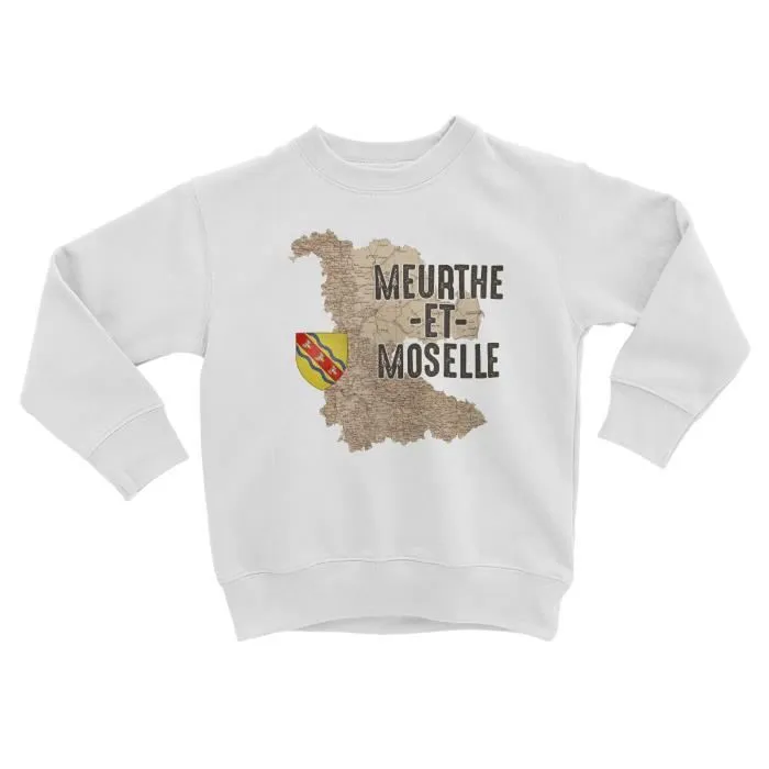 Sweatshirt Enfant Meurthe et Moselle 54 Département Nancy Carte Ancienne Rare-0