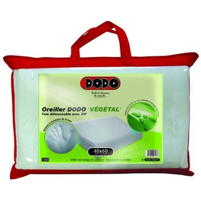 Oreiller - Dodo - Vegetal - Ergonomique - 40 x 60 cm - Mousse à mémoire de forme-0
