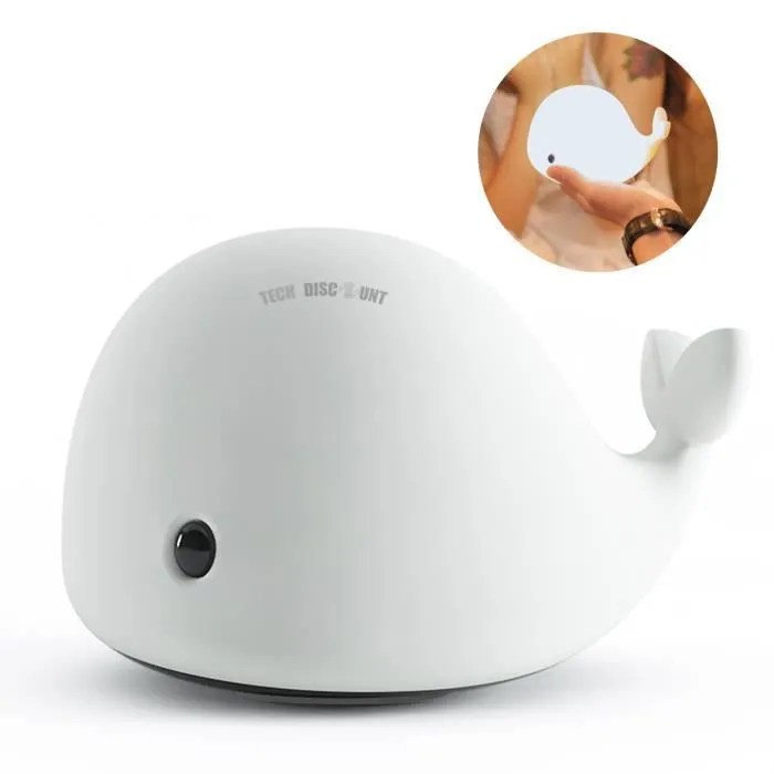 TD® Veilleuse enfant bebe dauphin décoration chambre éclairage doux meilleur sommeil allumage intelligent de nuit rechargeable-0