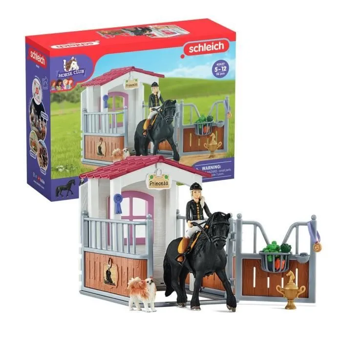 Box avec Tori et Princess, Extension pour écurie schleich avec 26 éléments inclus dont 1 cheval schleich, coffret figurines pour-0