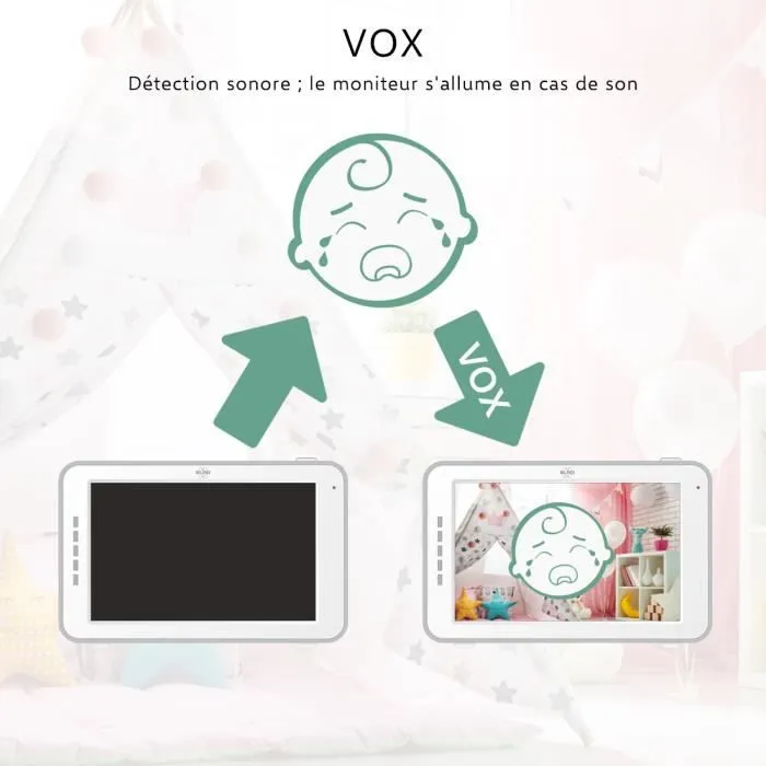 ELRO BC3000-2 Baby Monitor Royale HD Babyphone avec écran Tactile de 12,7 cm et Application - avec caméra supplémentaire-2