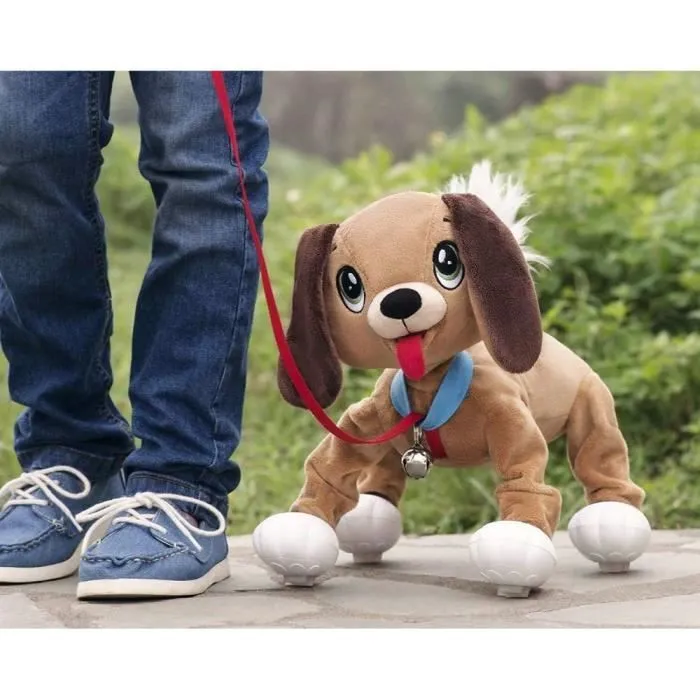 LES TOUFOUS Chien Marron - Peluche Interactive-1