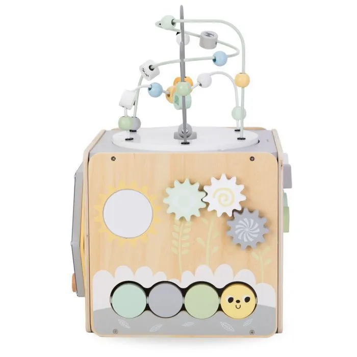 Cube D'activités pour bébé Mamabrum - Jouet en Bois Montessori- Boucle Motorisée, Trieur de Formes, Labyrinthe - Rotatif- Éducatif-5