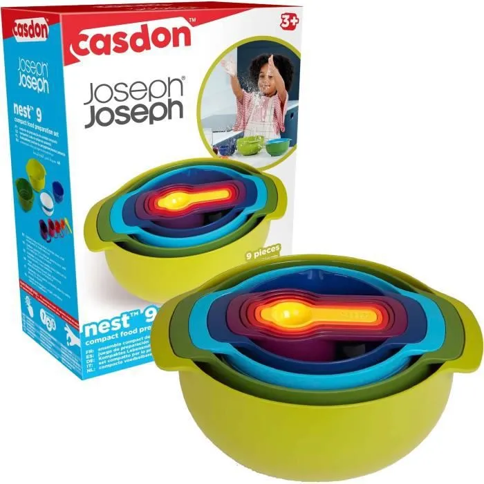 Set d'accessoires pour bol et tasse à mesurer pour chef 9 articles pour enfants Joseph Joseph-0
