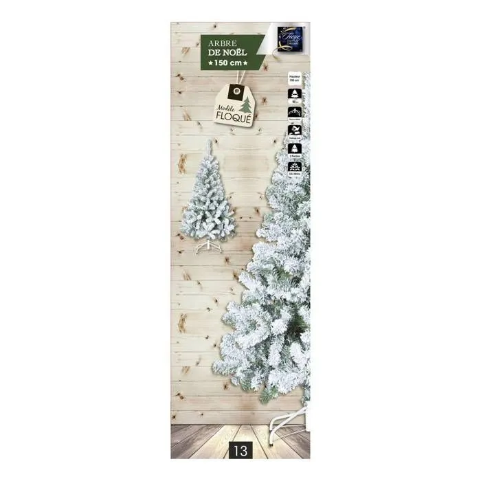 Sapin de Noël "Floqué" 150cm vert floqué blanc Feeric lights & christmas-1