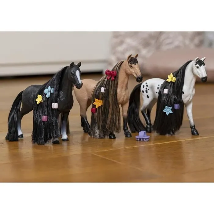 Figurine Étalon Knabstrup à coiffer - Coffret de Pièces avec Figurine Cheval et Accessoires pour Garçons et Filles - Cadeau pour-5