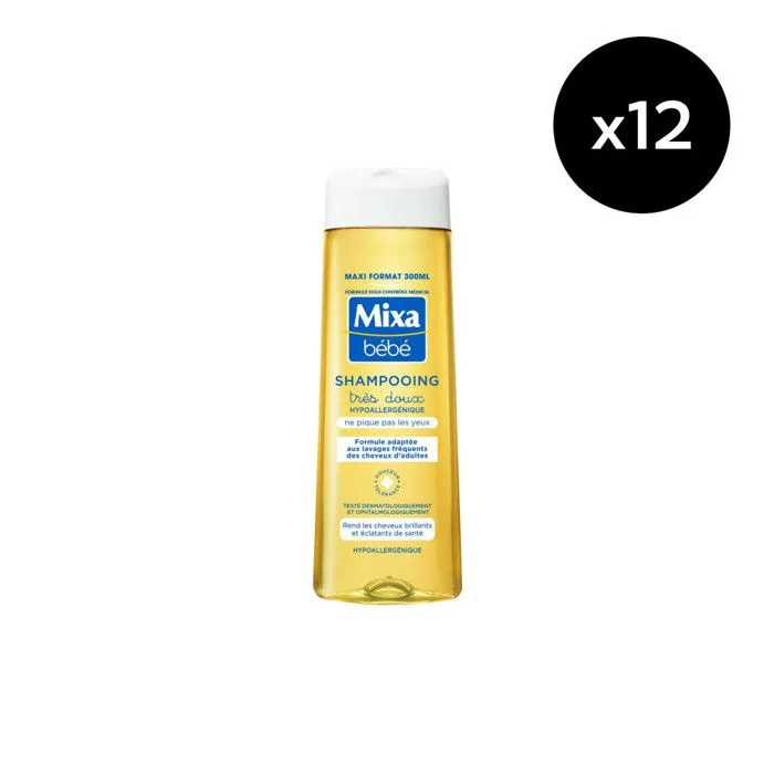 Lot de 12 - Mixa Bébé Shampooing Hypoallergénique 300ml-0