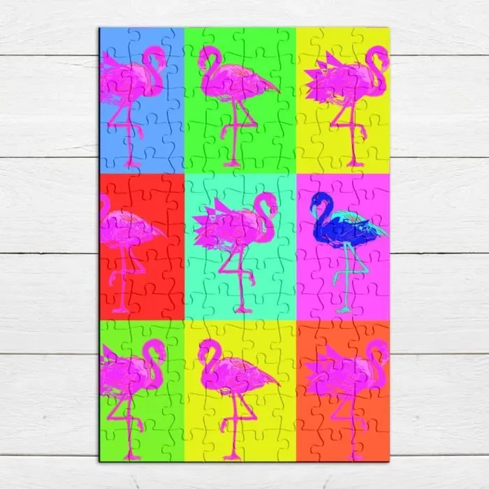 Puzzle Classique - FABULOUS - Mosaïque de Flamants Roses Pop Art - 100 Pièces - Intérieur - Adulte - Mixte-3