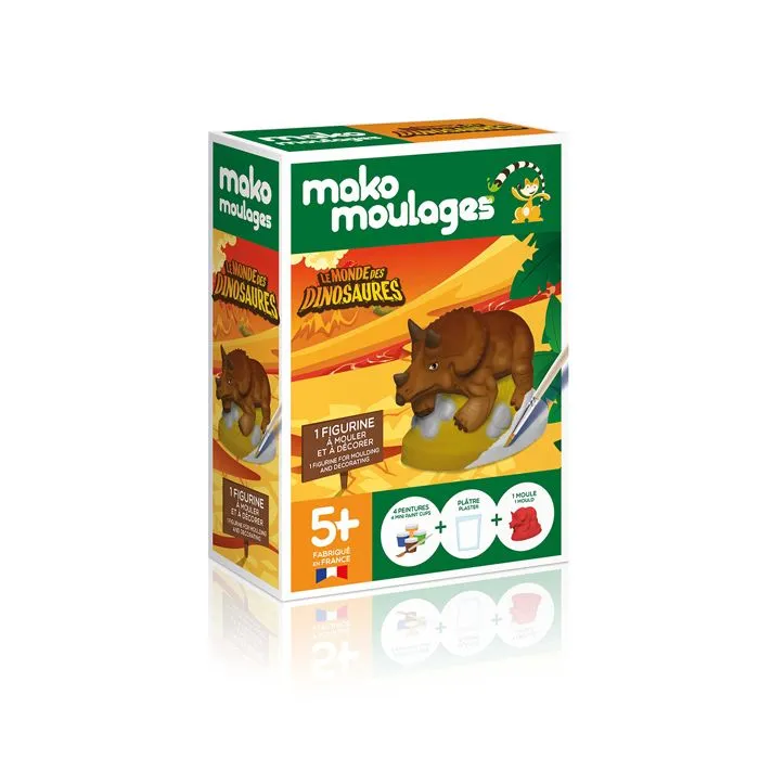 Kit de moulage en plâtre Tricératops - MAKO MOULAGES - Pour enfant à partir de 5 ans - Marron-2
