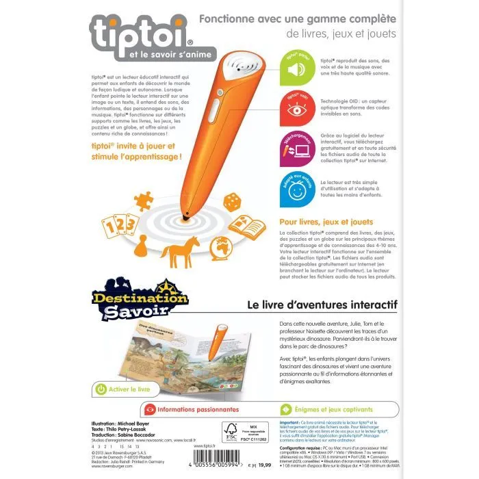 Livre électronique éducatif tiptoi® - Destination Savoir - Les dinosaures - Ravensburger - Enfant dès 7 ans-2