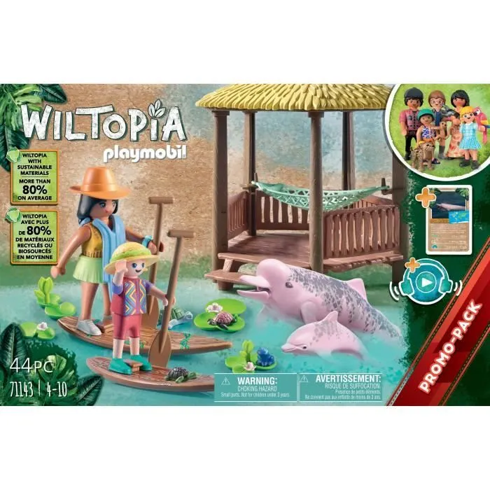 PLAYMOBIL - 71143 - Wiltopia - Paddles et dauphins roses-5