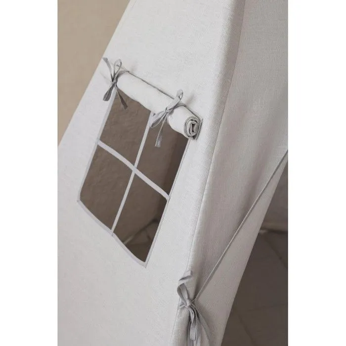 Tente Tipi Gris Pigeon Lin Naturel-1