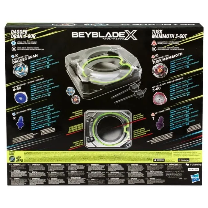 Beyblade X Set de combat Xtreme avec arène Beystadium, 2 toupies à rotation droite, 2 lanceurs, dès 8 ans-7