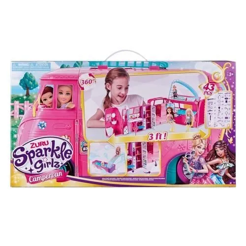 Maison de poupée - ZURU - Sparkle Girlz - Campervan - 43 meubles - Rose-1
