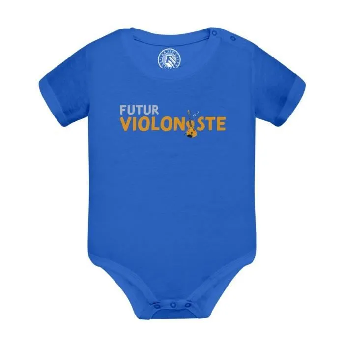 Body Bébé Manche Courte Bleu Futur Violoniste Heifetz Paganini Violon Musique-0
