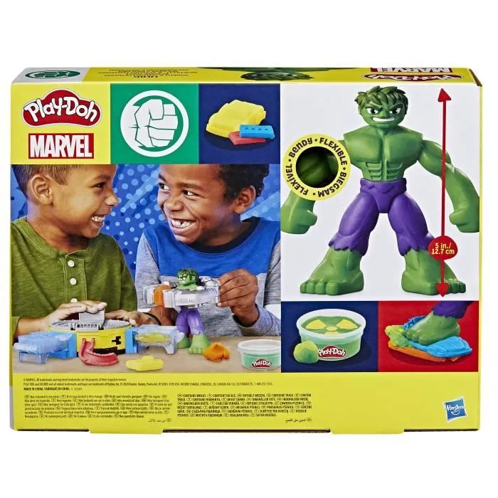 Play-Doh Hulk Écrase tout, coffret pâte à modeler avec figurine Hulk, à partir de 4 ans, Marvel-8