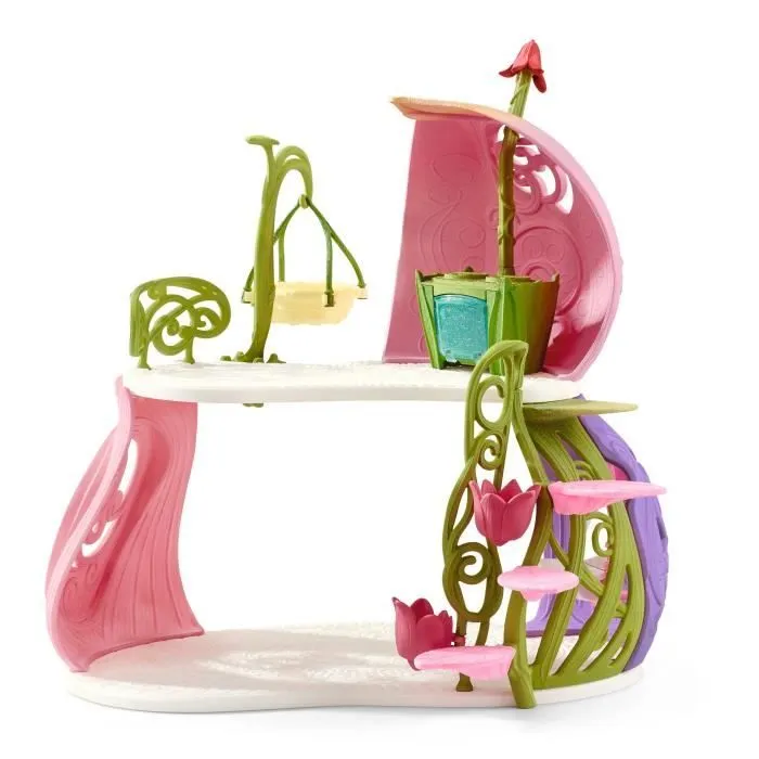 Maison-fleur pailletée avec licornes, lac et écurie - Schleich - 42445 - Multicolore - Rose - Fille-6