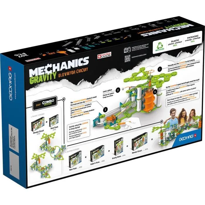 765 Geomag Mechanics Gravity Recycled Circuit Elevetor 207 pcs- Jeux de Construction Magnétiques - Jeux de construction - Unisexe-1