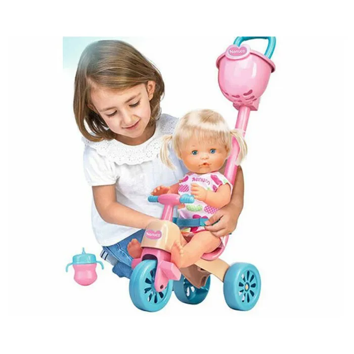 Tricycle pour enfant - FAMOSA - Nenuco - Rose - Ceintures de sécurité - Panier amovible-2