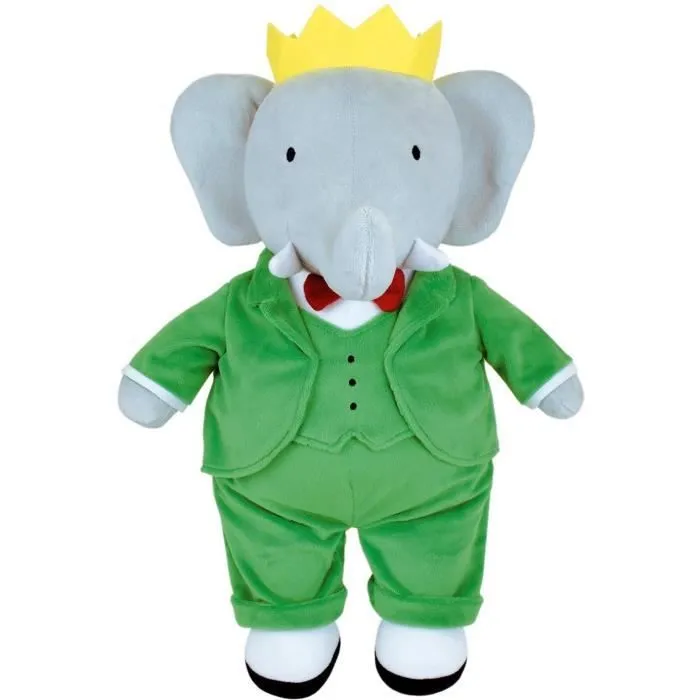 Peluche - JEMINI - Peluche Éléphant Babar +/- 40 cm - En peluche douce - Idéale pour créer des histoires et décorer la chambre !-1