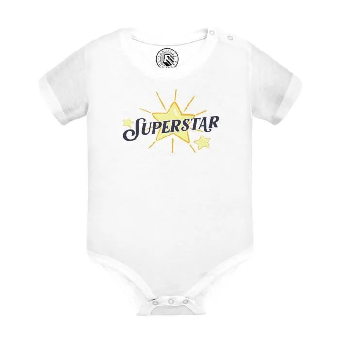 Body Bébé Manche Courte Blanc Superstar Hollywood Cinema Célébrité-0