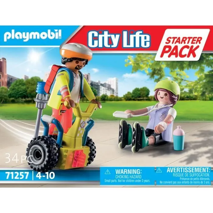 PLAYMOBIL 71257 Secouriste avec gyropode, City Action, Les Secouristes, Starter Pack, Dès 4 ans-4