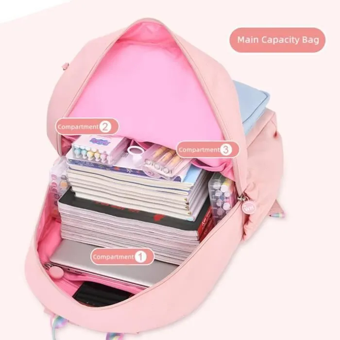 Cartable pour Filles Sac à Dos Enfant Scolaire Sac D'ecole Adolescentes Collège-2