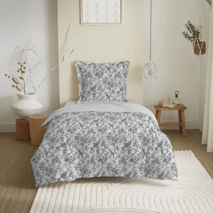 Parure de draps 3 pièces pour lit 90 x 190 cm Bérengère nuage-1