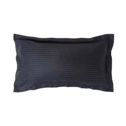 Taie d'oreiller volant plat en coton égyptien 330 fils coloris noir 50 x 90 cm-0