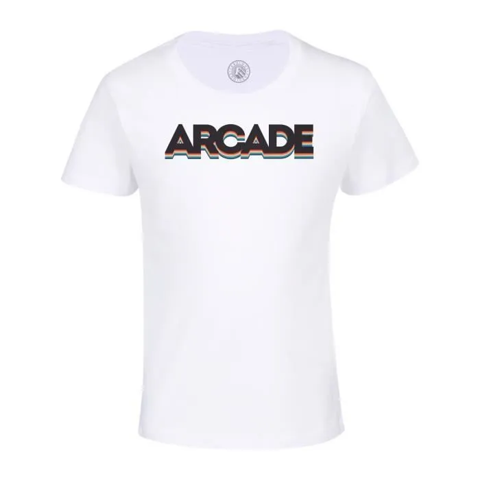 T-shirt Enfant Blanc Arcade Typographie Retro Classique Art Retro Gaming-0