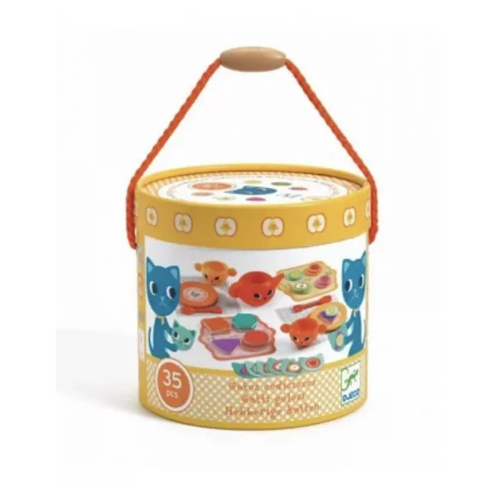 Dînette - DJECO - Chats gourmands - 35 pièces - Bois et feutrine-3