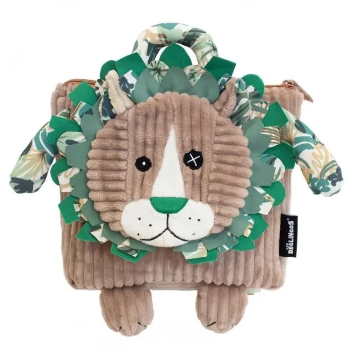 Sac à Dos Velours Jelekros Le Lion Enfant - DEGLINGOS - Scolaire - Maternelle-0