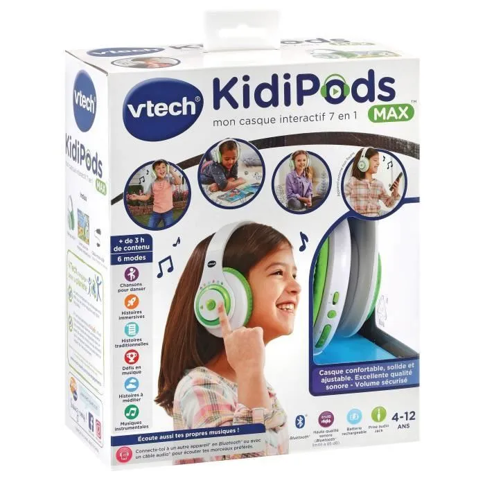 Casque audio interactif pour enfants - VTECH - Kidi Audio Max - Réglage du volume sonore - Livret imagé inclus-2
