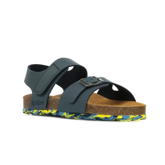 Sandales - KICKERS - Sunkro - Bleu marine - Fermeture scratch - Confort optimal-0