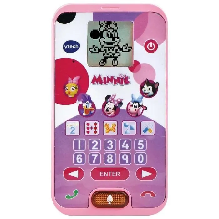 Jouet interactif - VTECH - Téléphone éducatif de Minnie - Activités éducatives - Rose-0