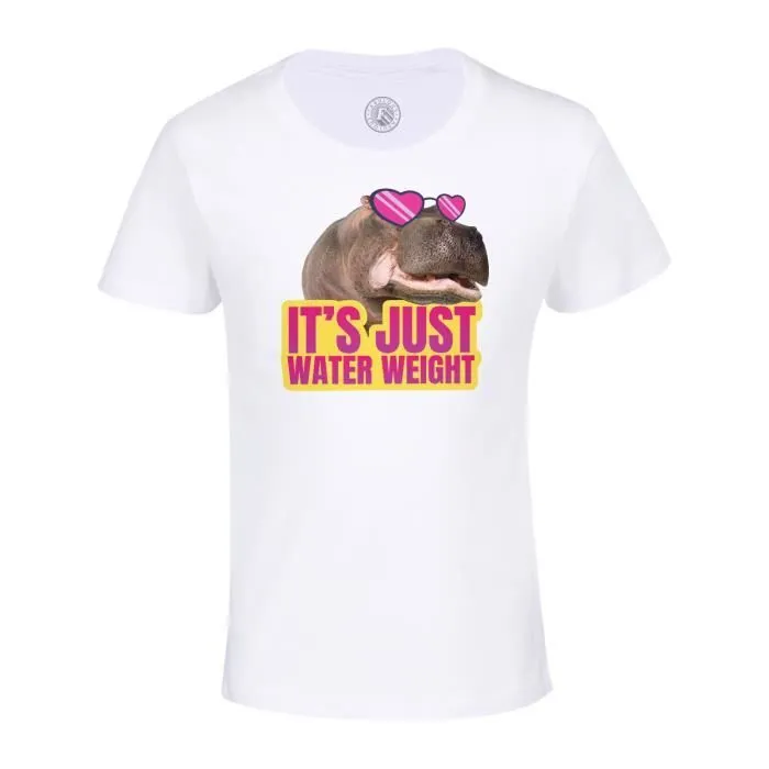 T-shirt Enfant Blanc It's Just Water Weight Collage Vintage Illustration Art Humour Parodie Meme-0