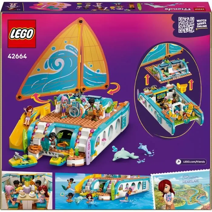 LEGO Friends 42664 L’Aventure en Bateau - Jeu Créatif pour Fille dès 8 Ans avec Dauphins-5