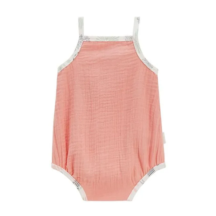 Lot de 2 bodies bébé - Cilaos - Corail - Gaze de coton - Effet bloomer - Ouverture pressions-3