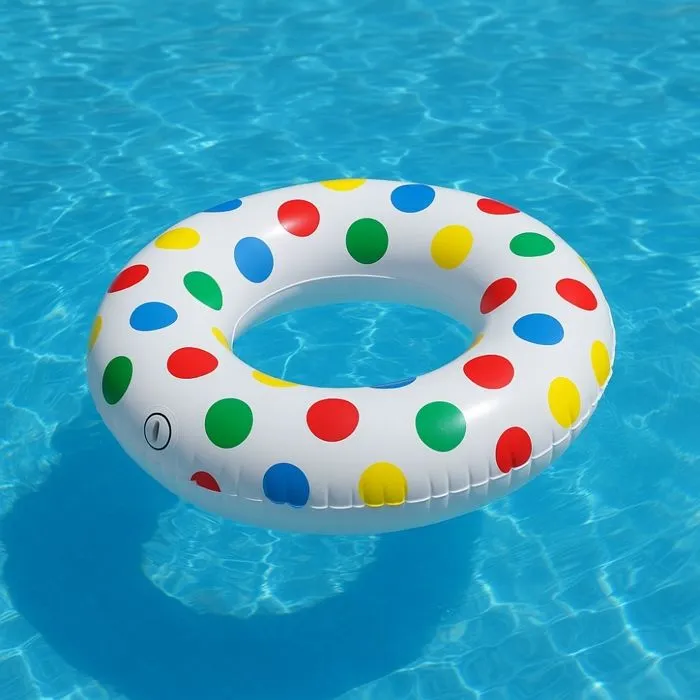 Bouée Gonflable Géante Ronde à Pois 91cm Mulitcolore pour Enfants et Adultes Piscine ou Plage-2