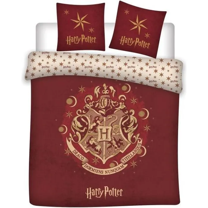 Parure de lit Harry Potter - Rouge - 240x220cm - Housse de couette 2 personnes-0