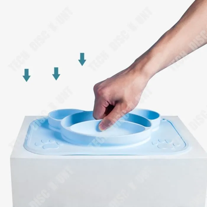 TD® Bol alimentaire complémentaire pour enfants compartiment intégré ventouse approfondit et élargit l'assiette en silicone-2