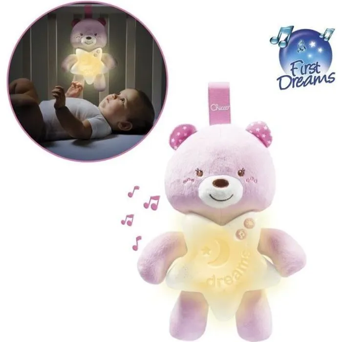CHICCO Veilleuse Petit Ourson Rose-0