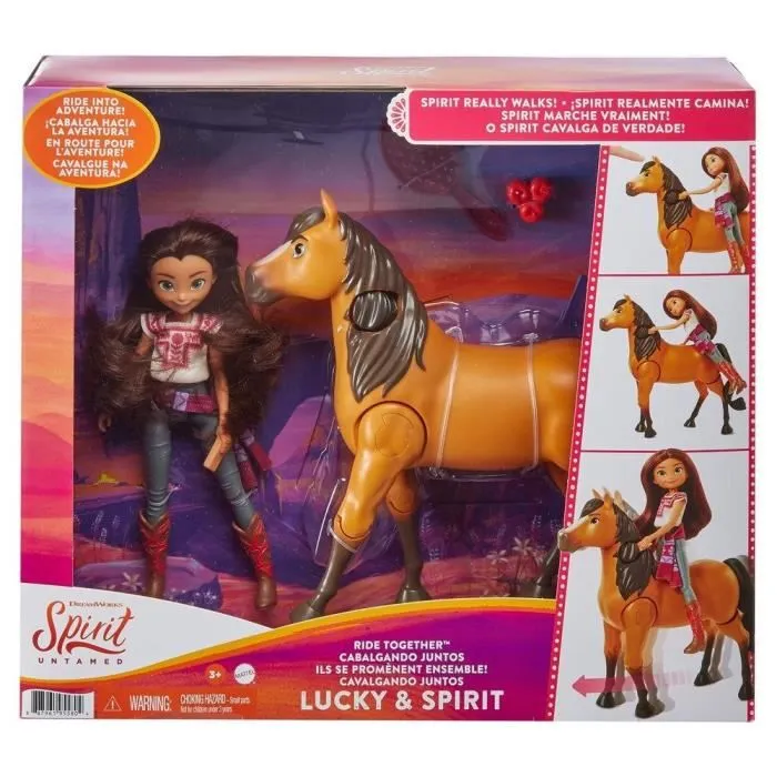 Poupée Lucky et cheval Spirit du film Spirit : l'Indomptable - Coffret en avant MATTEL - Dès 3 ans-4