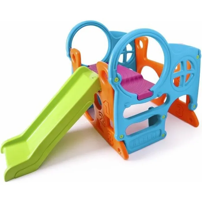 Station de jeux - FEBER - Aire de jeux avec toboggan en plastique anti-UV-0