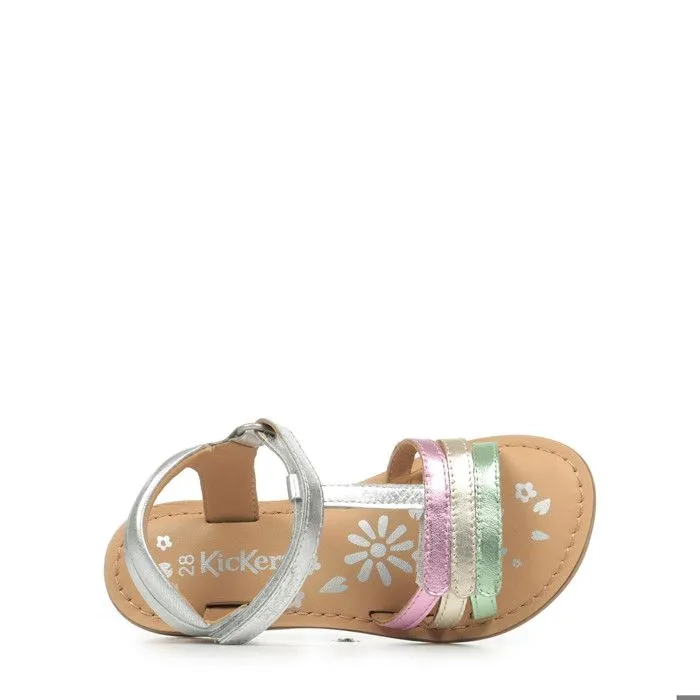 KICKERS Sandales Diamanto Argent multico-5