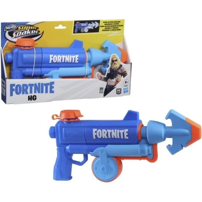 Super Soaker Nerf Fortnite HG Water Blaster, Pump-Action Soakage,-0
